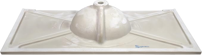 Design House Cultured Marble Vanity Top, 49 in W x 22 in D, Integrated 4 in Centerset Oval Sink & Backsplash, Ivory Swirl, 586347
