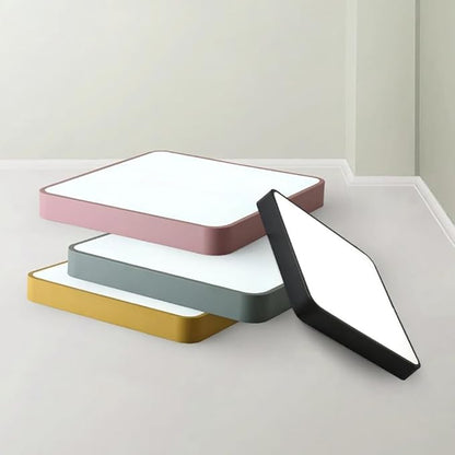 LED Ceiling Light Fixture,24 Inch Modern Square Recessed Ceiling Lights,Dimmable Light,64W Pink 3000K-6000K Close to Ceiling Lighting Flush Mount Living Room Bedroom