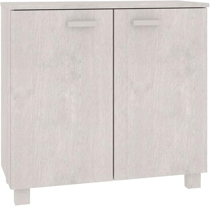 HAMAR White Sideboard, 33.5"x13.8"x31.5" Solid Pine Wood Buffet Cabinet with 2 Doors, Storage for Kitchen & Dining Room, Farmhouse Design Furniture Kitchen Furniture