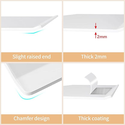 MKO 12" Floating Shelves for Wall, Small Metal Wall Mounted Shelf for Bathroom, Bedroom, Living Room, Kitchen, Little Hanging Shelves for Books/Storage/Room Decor 2 Packs, White