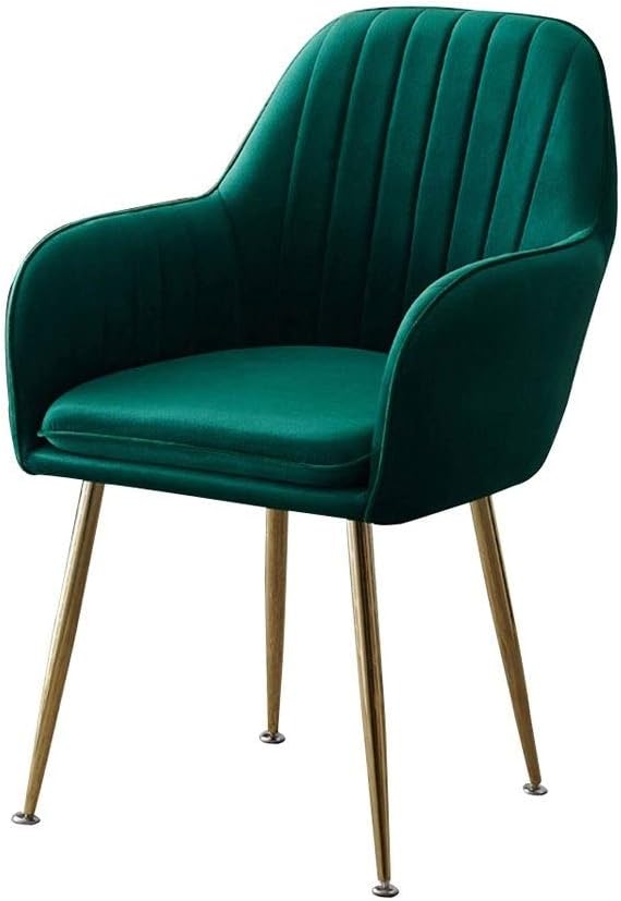 Kitchen Islands Stools Soft Velvet Dining Chair,Cafe Milk Tea Dessert Shop Small Apartment Lounge Chairs (Green)