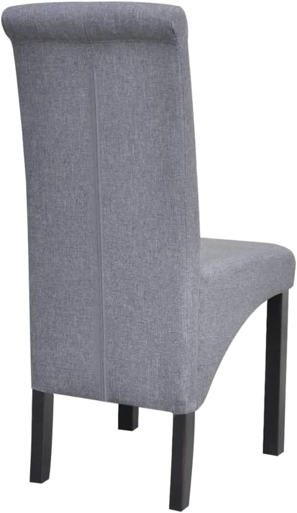 Modern Farmhouse Dining Chairs Set of 2 Dark Gray Fabric Upholstered Kitchen Chairs with Padded Seat and Backrest for Dining Room, Kitchen, Comedor