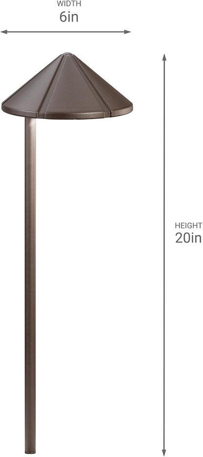 Kichler 15315AZT Six Groove Path & Spread 1-Light 12V, Textured Architectural Bronze