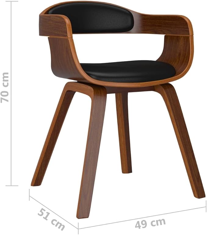 Modern Farmhouse Dining Chairs Set of 2 Black Bentwood and Faux Leather Upholstered Kitchen Chairs with Padded Seat for Dining Room Kitchen Restaurant