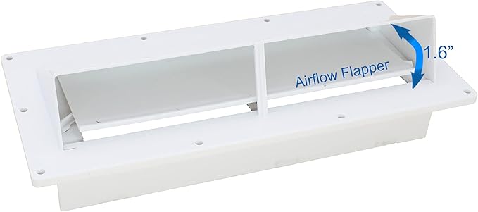 X-Haibei RV Range Hood Exhaust Vent Cover, Stove Bathroom Vent Cover Outside Damper for Motorhome Trailer Camper (White)
