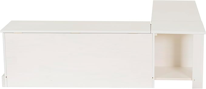Linon Tobin White Dining Nook with Hidden Storage Includes Beige Cushion Set and Pillows