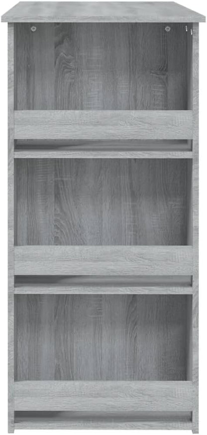 Gray Sonoma Engineered Wood Bar Table Rectangular 40.2" Long 19.7" Wide 40.7" High with Storage Shelves for Kitchen Living Room Counter Height Accommodates 4 People Modern Design