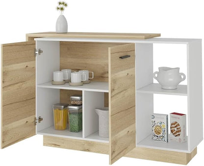 GOWE Aspen Kitchen Island, Two Concealed Shelves, Three Divisions