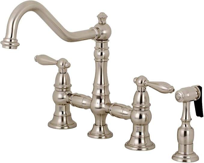 Kingston Brass KS3278ALBS Kitchen Faucet with Side Sprayer, Brushed Nickel