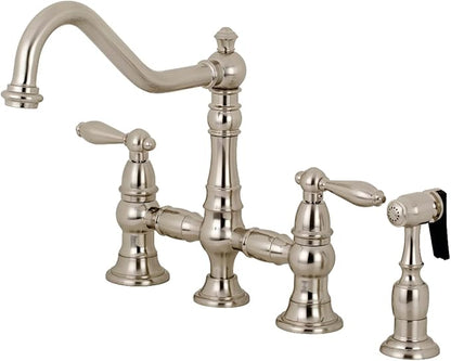 Kingston Brass KS3278ALBS Kitchen Faucet with Side Sprayer, Brushed Nickel