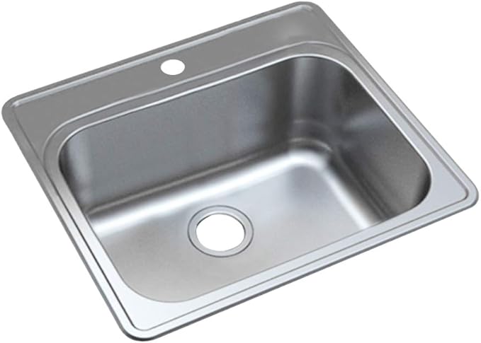 Transolid MTSB252212-1 Meridian Stainless Steel 25-in x 22-in x 12-in Laundry/Utility Sink with 1-Hole in Brushed Finish