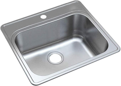 Transolid MTSB252212-1 Meridian Stainless Steel 25-in x 22-in x 12-in Laundry/Utility Sink with 1-Hole in Brushed Finish