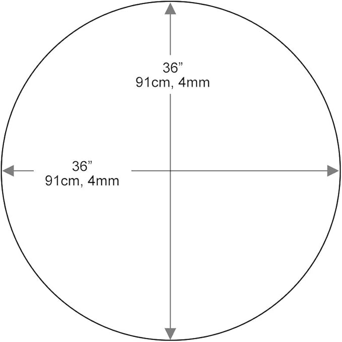 Dulles Glass 36 inch Round Glass Table Top - Tempered - 3/8" Thick Glass Surface, Safe Flat Polished, Multipurpose for Dining Table, Patio, Coffee and End Table