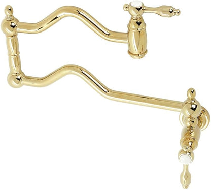 Kingston Brass KS2102TAL Tudor Pot Filler, Polished Brass, 24.13 x 2.19 x 12