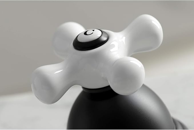 Kingston Brass KS3960PX Restoration Widespread Bathroom Faucet, Matte Black, 6.5 x 3.5 x 3.06