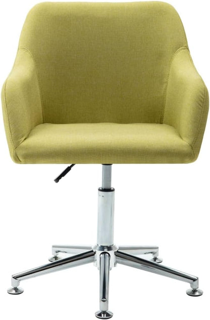 Modern Swivel Dining Chairs 2-Pack Green Fabric Upholstered Adjustable Height with Steel Base for Kitchen Living Room Office