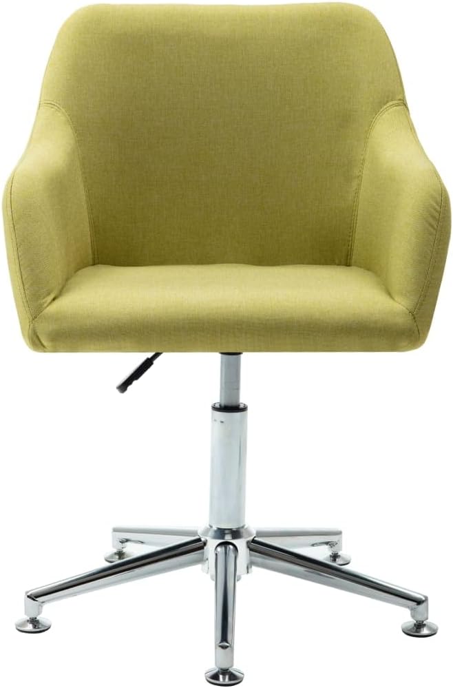Set of 2 Green Fabric Swivel Dining Chairs with Adjustable Height 360-Degree Rotation Modern Scandinavian Design for Kitchen Dining Room Office
