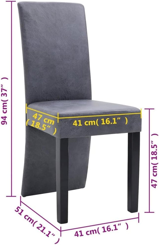 Dining Chairs Set of 4 Grey Faux Suede Wood Modern Kitchen Dining Room Side Chair 20.1 x 16.1 x 37 in Ergonomic Comfortable for Living Room Bedroom Office