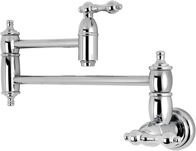 Kingston Brass KS3101AL Pot Filler, Metal Lever Handle, Polished Chrome,8-1/8-Inch Spout Height