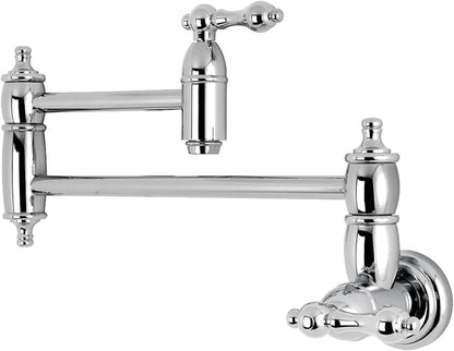 Kingston Brass KS3101AL Pot Filler, Metal Lever Handle, Polished Chrome,8-1/8-Inch Spout Height