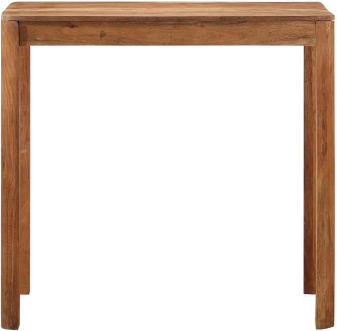 Bar Table Honey Solid Acacia Wood 43.3x21.7x41.7 in Dining Room Kitchen Island Style High Top Rectangular Counter Table for Living Space Bar Area