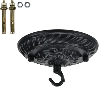 5 Inches Retro Style Steel Light Canopy Kit,Ceiling Light Fixture Canopy for Pendant Light,Matte Black
