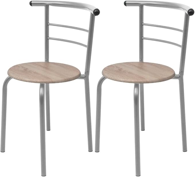 Modern Bar Table Set with Stools Silver MDF and Iron Rectangular Kitchen Dining Set for 2 Compact Space Saving Design Matte Finish