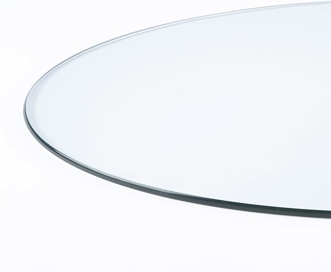 Spancraft 48" Inch Round 3/8" Thick Clear Glass Table Top with Pencil Edge Edge and Tempered Glass, Replacement Glass Table Top, Great for Dining Tables, end Tables, and Outdoor Patio Table Tops or
