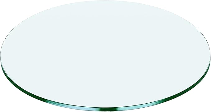 48" Round Tempered Glass Table Top, Clear Surface Flat Polished Edge for Furniture Protection Patio Dining Coffee End Tables (48 inch)