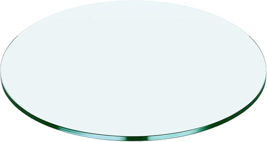 48" Round Tempered Glass Table Top, Clear Surface Flat Polished Edge for Furniture Protection Patio Dining Coffee End Tables (48 inch)