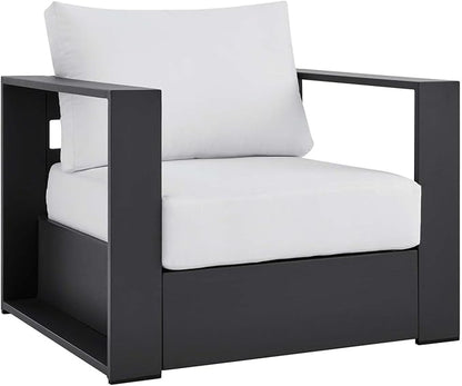 Modway Tahoe Aluminum 4-Piece Outdoor Patio Set in Gray White