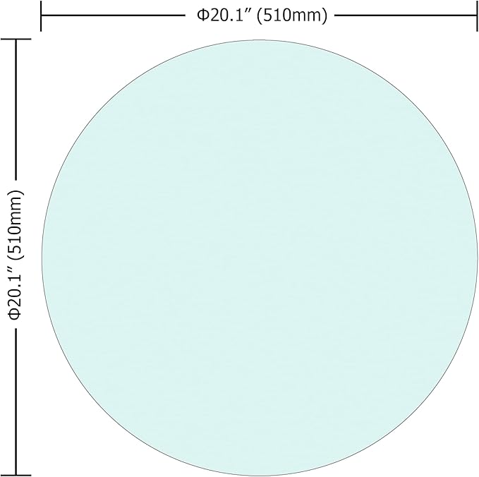 1 Inch Thick Round Tempered Glass Table Top Clear Glass Polished Edge for Kitchen Island or Conference Table Shatterproof Design