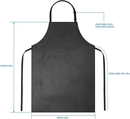 Gotega Waterproof Rubber Vinyl Apron Adjustable Dishwasher Apron - Apron for Women Men Heavy Duty Work Apron