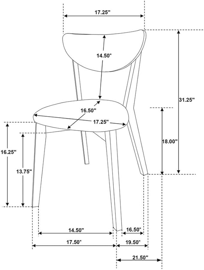 Pemberly Row 5-Piece Round Solid Wood Dining Set, Light Walnut Finish, 42 in Table with 4 Upholstered Side Chairs, Mid-Century Style, Compact Design for Kitchen or Dining Room
