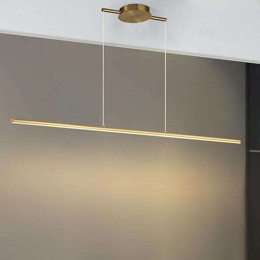 Kitchen Island Pendant Lighting 40.94 Inch Linear Light Fixture Chandelier 16W 3000K Warm Light Dimmable LED Hanging Light Fixture for Dining Room, Kitchen, Breakfast Bar, Living Room Gold