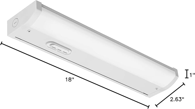 Juno UCES 18 Inch LED Under Cabinet Lighting, LED Kitchen Cabinet Light Fixture Hardwired, Dimmable, Damp Rated, Selectable Warm, Neutral, Cool White Light (UCES 18IN SWW4 90CRI WH M6)