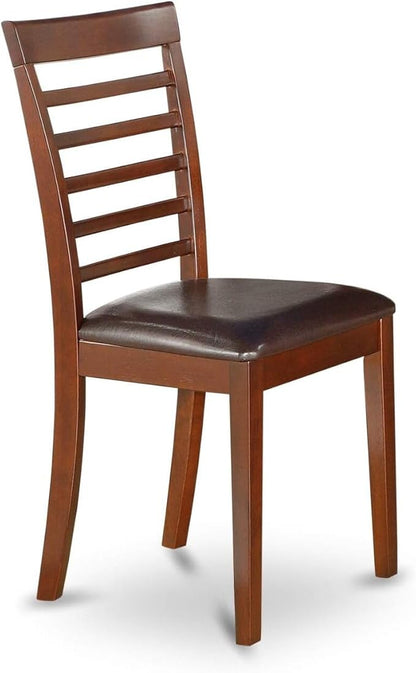 HomeStock 7-Piece Modern Dining Table Set with Rectangle Wooden Table (36x60 Inch) and 6 Dining Chairs in Mahogany, Stylish Dining Room Set
