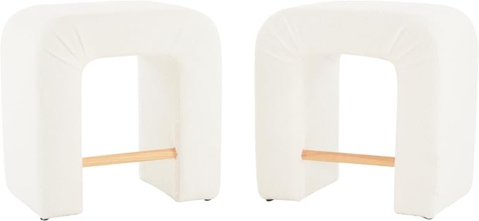24'' Boucle Stool Set of 2,Dining Chairs for Home Kitchen Island,White
