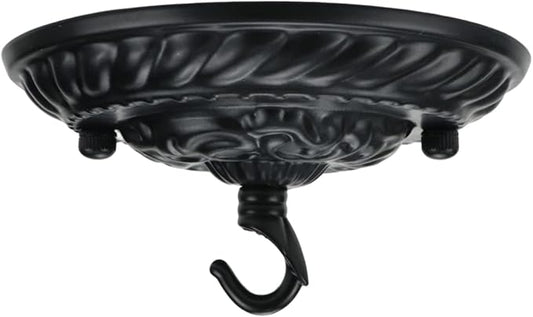 5 Inches Retro Style Steel Light Canopy Kit,Ceiling Light Fixture Canopy for Pendant Light,Matte Black