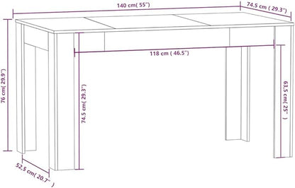 55 inch Concrete Grey Dining Table Modern Engineered Wood Small Dining Table for Kitchen 4 Seater Easy Clean Indoor Use for Apartment Loft Breakfast Nook