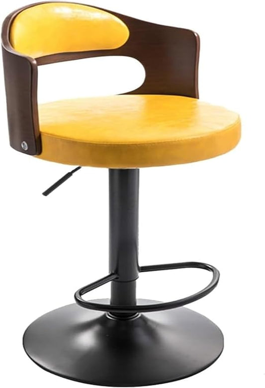 Adjustable s with Back, Upholstered Stools with Footrest and Armrests for Kitchen Island and Counter Height Dining,/Yellow a