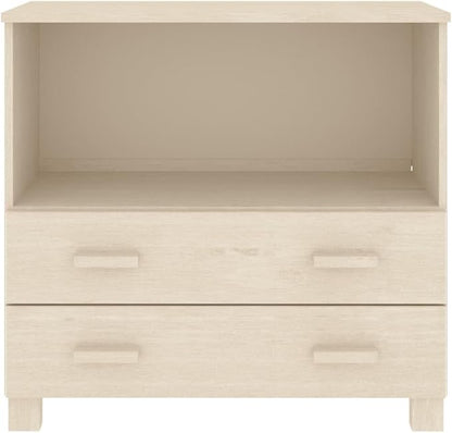 Honey Brown Solid Pine Wood Sideboard Buffet Cabinet with 3 Drawers & Open Shelf, 33.5L x 13.8W x 31.5H, Small Storage Unit for Dining Room, Kitchen, Entryway