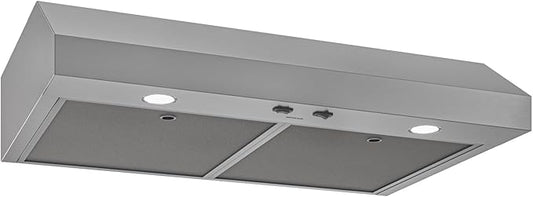 Broan-NuTone Luxury Modern 30-Inch 350 MAX Blower CFM 1.5 Sones Stainless Steel Range Hood