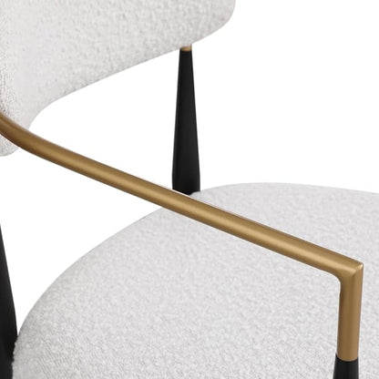 Padded Bar Stool Set with Backrest (2-Piece) — 29.75-inch seat Height fits Kitchen Islands 40.5 inches and Above, Supports up to 260 lbs. (Beige,Boucle)