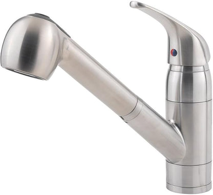 Pfister G13310SS Pfirst Series 1-Handle Pull-Out Kitchen Faucet in Stainless Steel, Water-Efficient Model