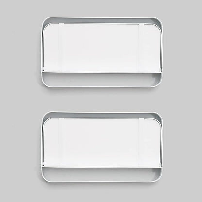 WELLAND White Floating Shelves Set of 2, Small Fold Down Wall Shelf Folding Display Wall Shelves for RV, Camper, Loft, Bedside | White Wooden Board & Metal Frame | 12" W x 5" D x 7" H