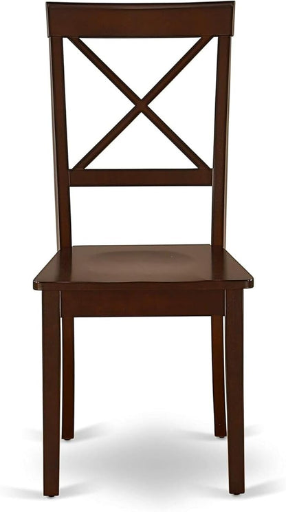 HomeStock 7 Piece Kitchen Table & Chairs Set Consist of a Rectangle Dining Table and 6 Dining Room Chairs, 36x60 Inch, Mahogany