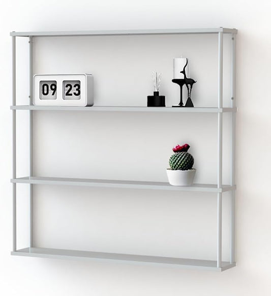 Mango Steam Wall-Mounted Steel Shelving Unit for Kitchen, Storage or Display Use - White - (36 H x 36 W x 6 D)