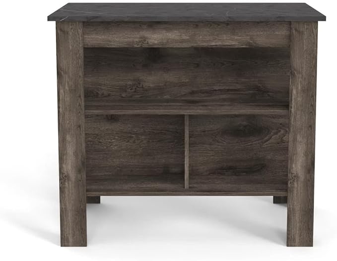 Modern Dining TableExpandable with Shelves Kitchen Island Counter Console Adjustable Sturdy Stable Easy Clean Luxury Living Decor,Brown-2