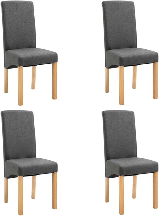 Modern Fabric Dining Chairs Set of 4 Gray Wooden Frame Comfortable Kitchen and Living Room Furniture with Ergonomic Design